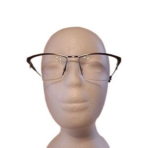 Nautica N7337 030 Matte Bronze 55-18 145 Eyeglasses Frame Metal Semi Rimless
